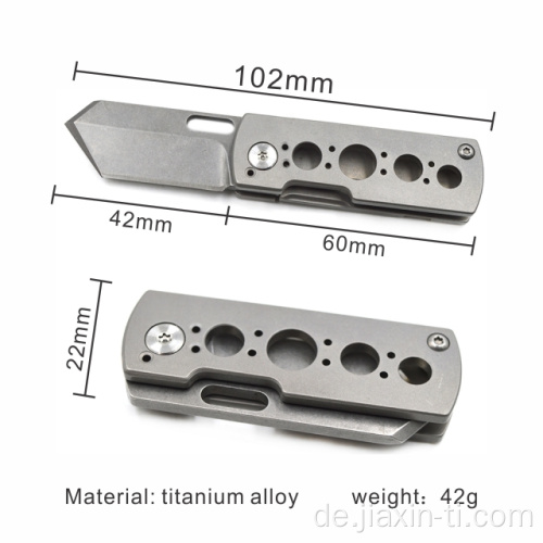 Survival EDC Schlüsselanhänger Titan faltendes Mini-Taschenmesser